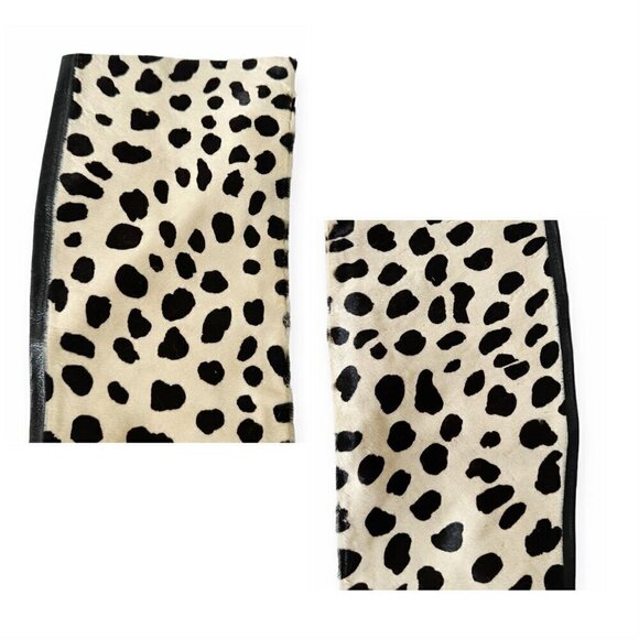 Vintage Rare Herbert Levine Dalmatian‎ print Cow Fur with Black Leather boots - Picture 14 of 15